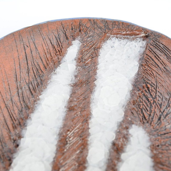 Image 1 of Vintage handgemaakt bord van keramiek, Tsjechoslowakije 1990