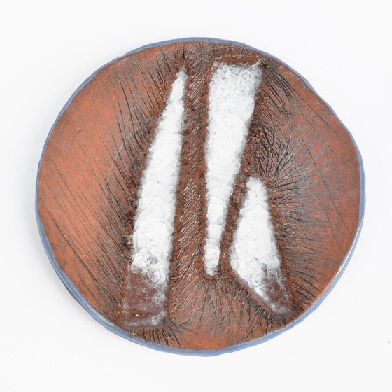 Image 1 of Vintage handgemaakt bord van keramiek, Tsjechoslowakije 1990