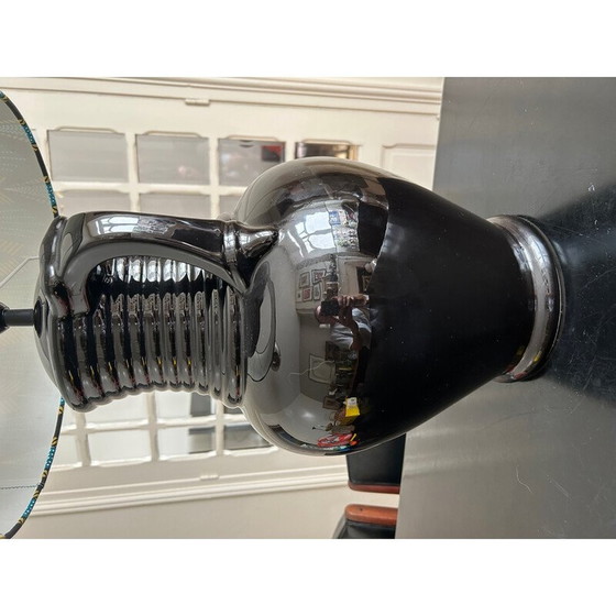 Image 1 of Vintage zwarte keramische lamp, 1970