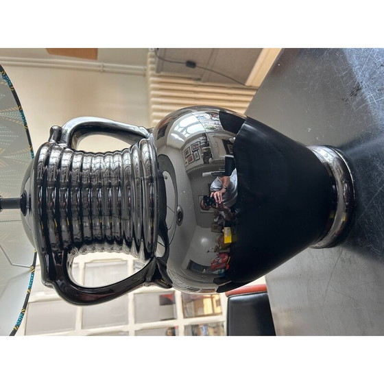 Image 1 of Vintage zwarte keramische lamp, 1970