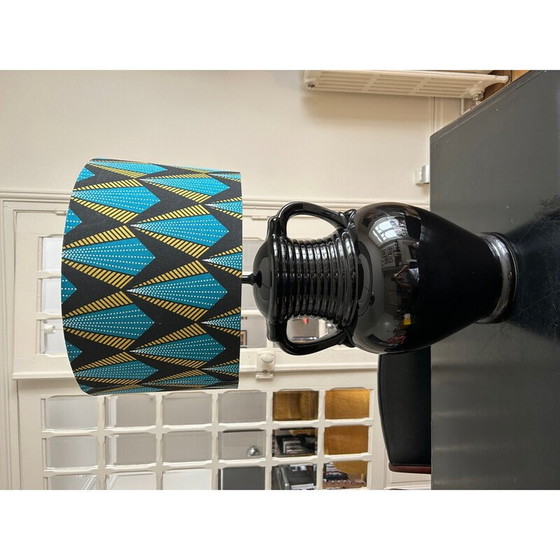 Image 1 of Vintage zwarte keramische lamp, 1970