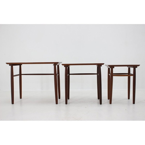 Image 1 of Vintage teakhouten nesttafels, Denemarken 1960