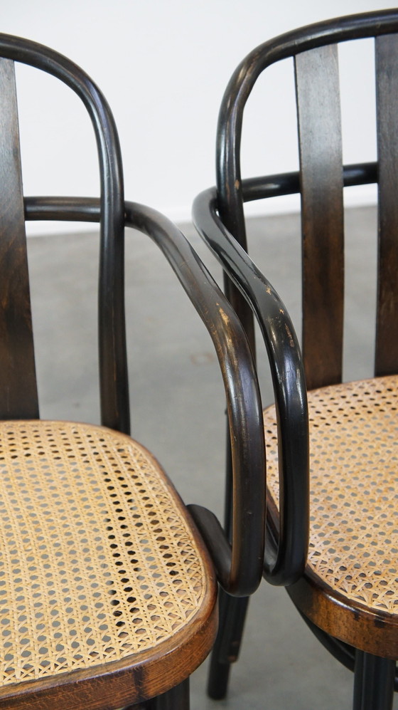 Image 1 of 2 X Vintage Houten Design Eetkamer/ Bistro Stoel