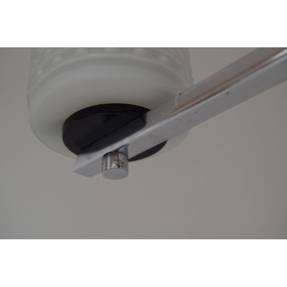 Image 1 of Vintage kroonluchter van melkglas, chroom en kunststof door Lidokov, Tsjecho-Slowakije 1970