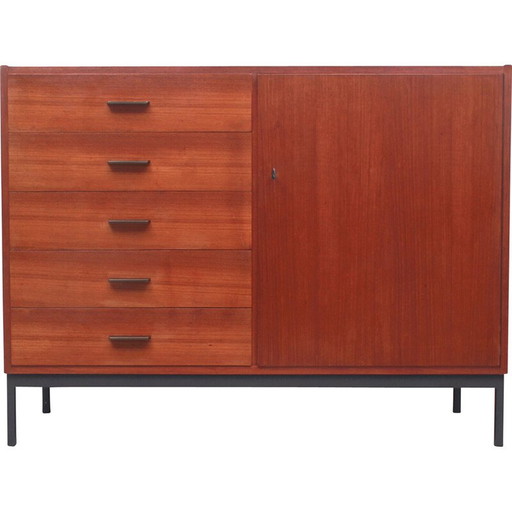 Vintage dressoir van teakhout en metaal, 1960