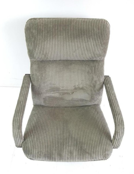 Image 1 of Artifort Draaifauteuil Groene Rib F171 Geoffrey Harcourt