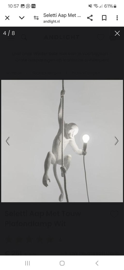 Seletti Monkey Plafondlamp 