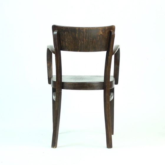 Image 1 of Vintage eikenhouten bureaustoel van Thonet, Tsjecho-Slowakije, jaren 1930