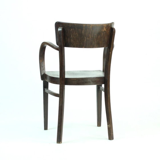 Image 1 of Vintage eikenhouten bureaustoel van Thonet, Tsjecho-Slowakije, jaren 1930