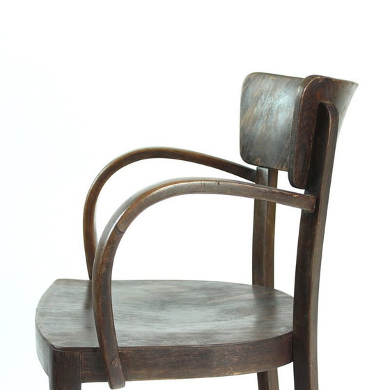 Image 1 of Vintage eikenhouten bureaustoel van Thonet, Tsjecho-Slowakije, jaren 1930