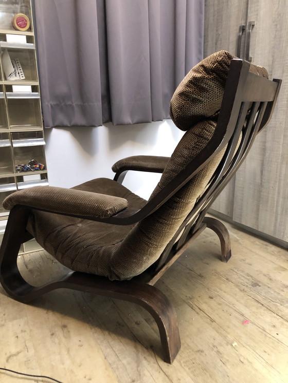 Image 1 of Vintage Fauteuil Design - Jaren 70 - Coja Style - Fluweelrib