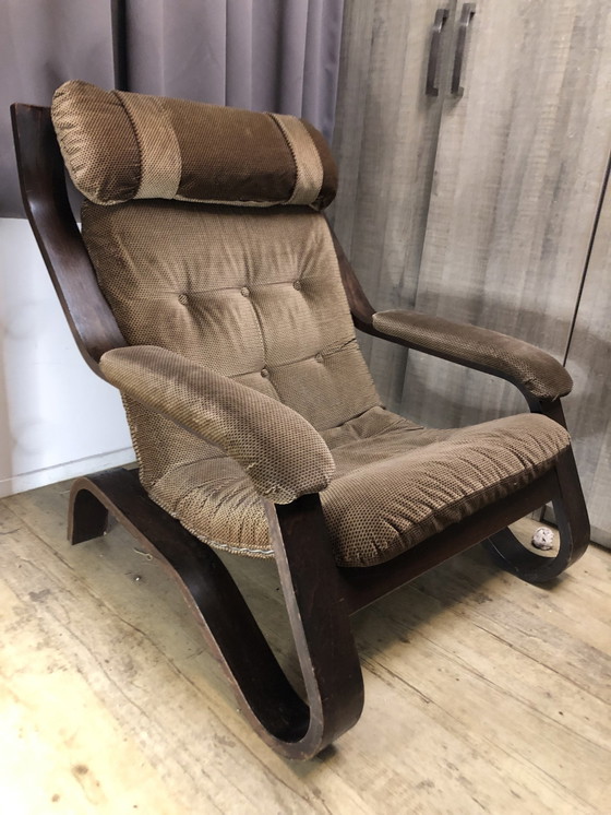 Image 1 of Vintage Fauteuil Design - Jaren 70 - Coja Style - Fluweelrib