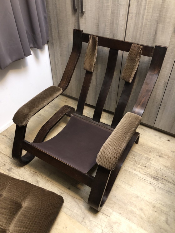 Image 1 of Vintage Fauteuil Design - Jaren 70 - Coja Style - Fluweelrib