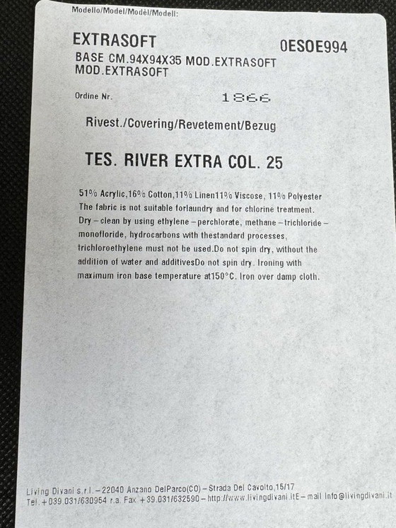 Image 1 of Living Divani Sofa Modal Extrasoft 3 Elementen