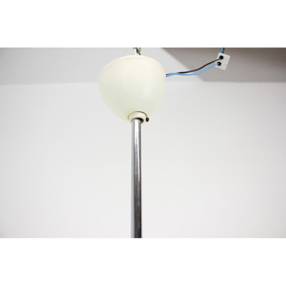 Image 1 of Vintage hanglamp van glas en chroom, Tsjecho-Slowakije 1960