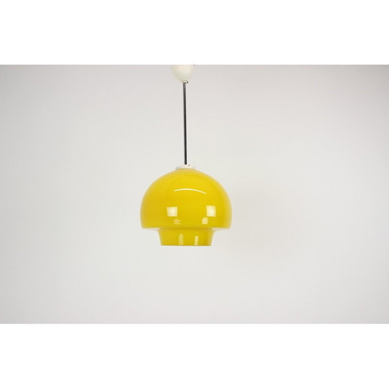 Image 1 of Vintage hanglamp van glas en chroom, Tsjecho-Slowakije 1960