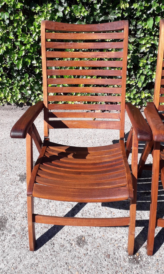 Image 1 of 4 Hattersley Collection teak standenstoelen, inklapbaar