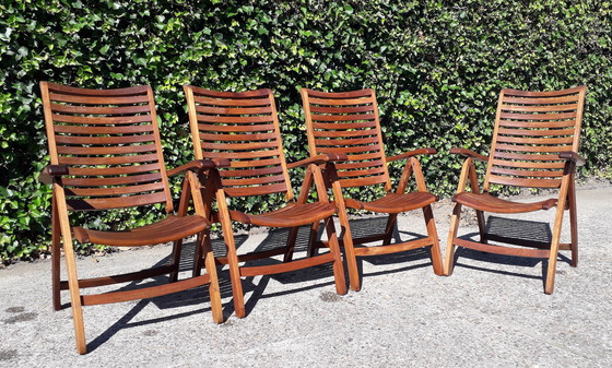 Image 1 of 4 Hattersley Collection teak standenstoelen, inklapbaar