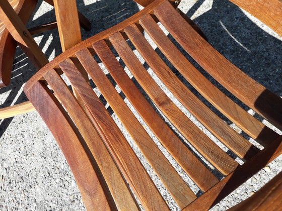 Image 1 of 4 Hattersley Collection teak standenstoelen, inklapbaar