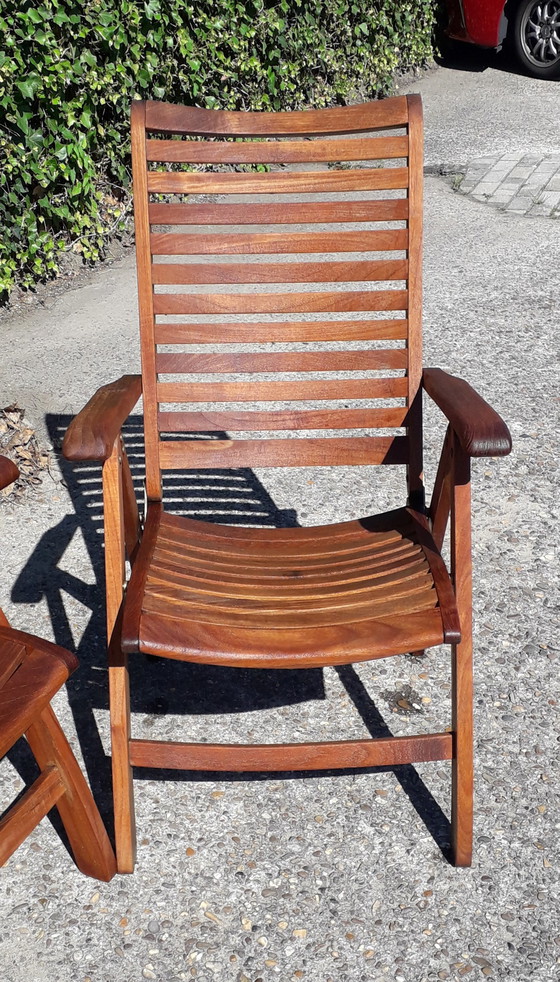 Image 1 of 4 Hattersley Collection teak standenstoelen, inklapbaar