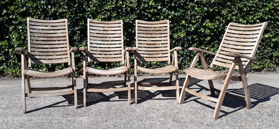 Image 1 of 4 Hattersley Collection teak standenstoelen, inklapbaar