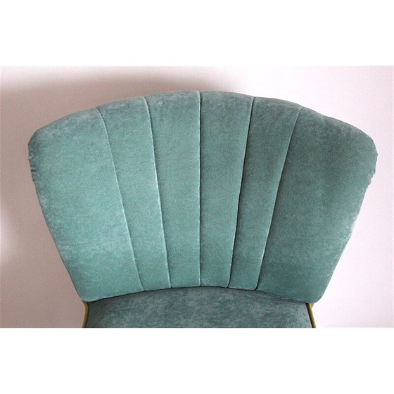 Image 1 of Set van 4 damesstoelen vintage met poef, jaren 1960