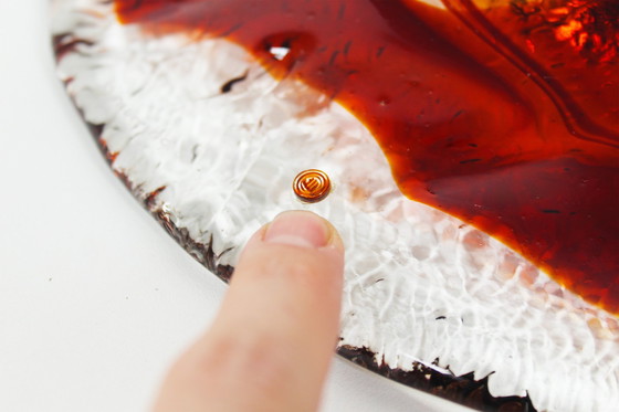 Image 1 of 1X Vintage Zeldzame 'Donut' Murano glazen wandlampen van La Murrina