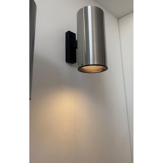 Image 1 of Paar vintage wandlampen van geborsteld metaal en aluminium voor Bur Leucthen, Duitsland 1970