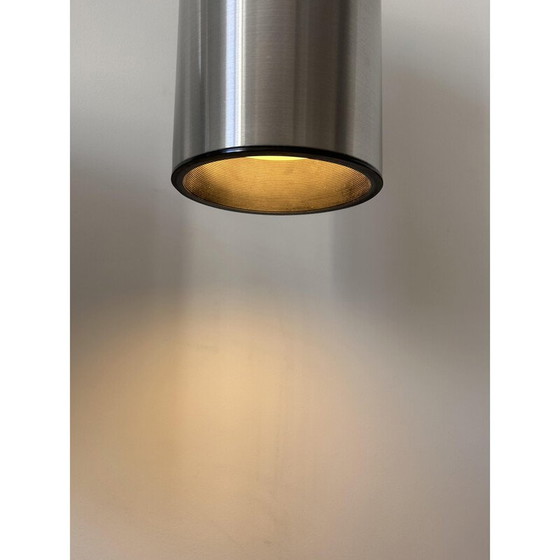 Image 1 of Paar vintage wandlampen van geborsteld metaal en aluminium voor Bur Leucthen, Duitsland 1970