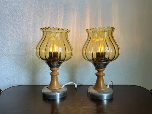 2x Mid Century Tafellampen