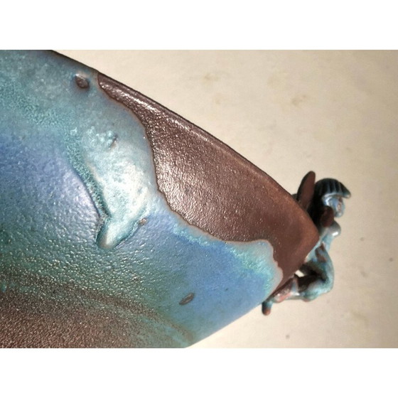 Image 1 of Vintage schaal met elfendecoraties van keramiek, 1980