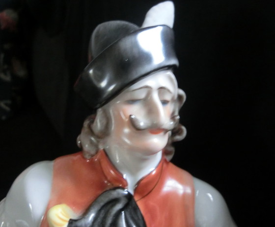 Image 1 of Herend porseleinen beeldje Hongarije, Kozak, H: ca. 29 cm