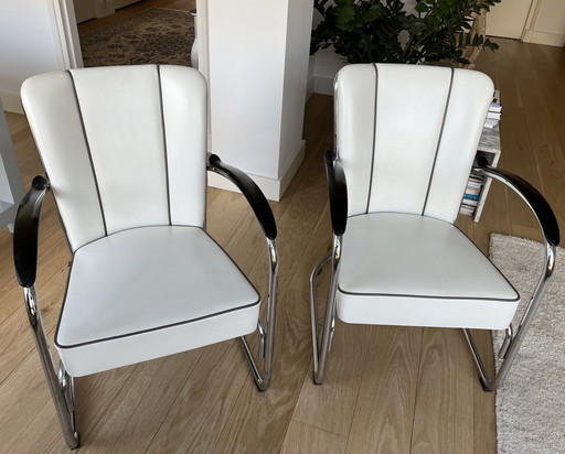 2x Gebr van der stroom dutch originals model gispen 412 fauteuil