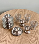9x vintage eierdoppen chrome 