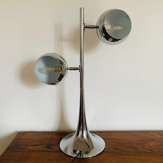 Image 1 of Vintage chromen "oogbal" bureaulamp, 1970