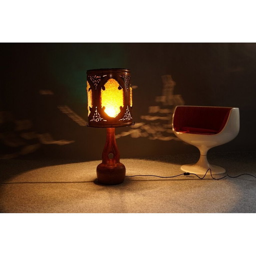 Vintage keramieken vloerlamp van Poterie d'Accolay, Frankrijk 1970