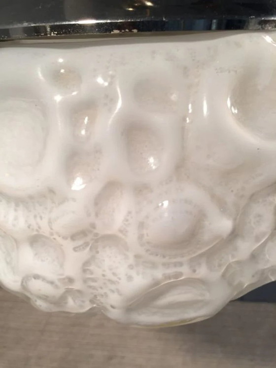 Image 1 of Mazzega Osso Plafond Hanglamp, Mid Century Modern, Art Deco, Carlo Nason, Murano glas, Chroom, Uniek