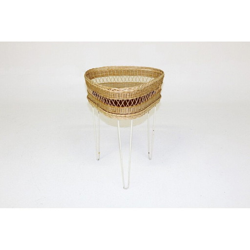 Vintage plantenbak van teakhout en metaal, Zweden 1960