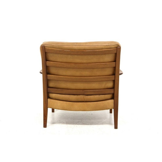 Image 1 of Vintage "Löven" fauteuil in teak en leer van Arne Norell, Zweden 1960