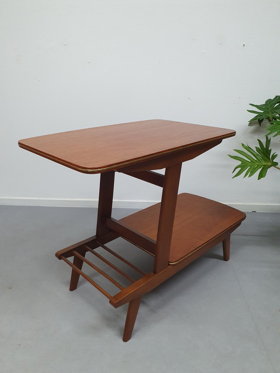 Image 1 of Mid-Century Barcart/Sidetable Teak. Vintage Bijzettafel.