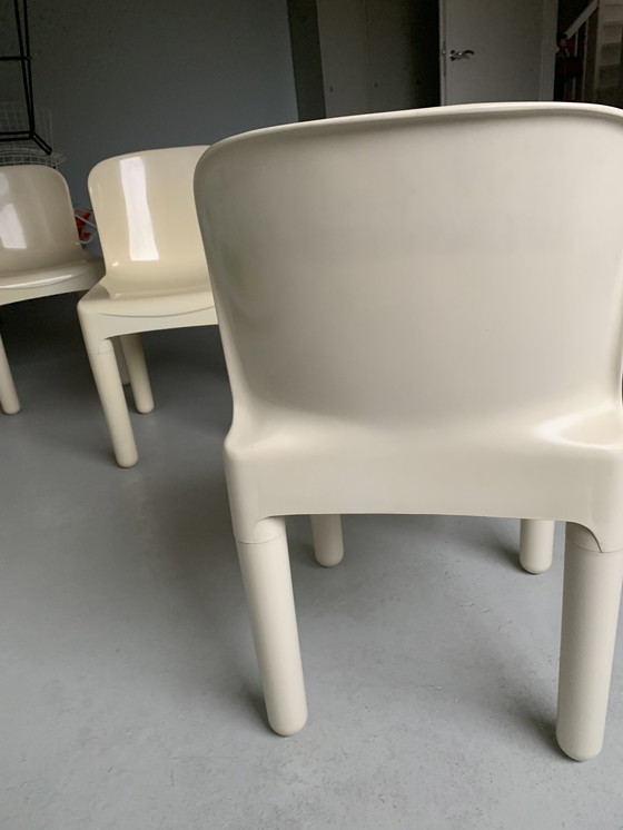 Image 1 of 5 Vintage Space Age Italian Plastic Dining Chairs By Marcello Siard.1960