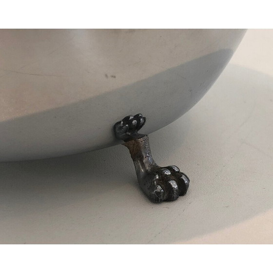 Image 1 of Vintage verzilverde en rookglazen drankkast, 1970