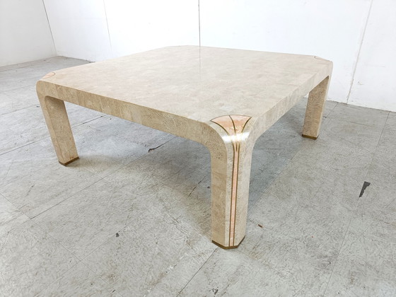 Image 1 of Vintage salontafel met mozaïekpatroon