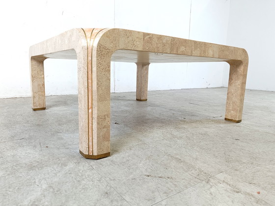 Image 1 of Vintage salontafel met mozaïekpatroon