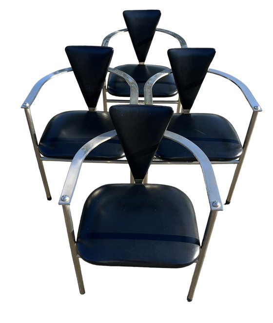 Image 1 of 4x Belgochrom stoelen