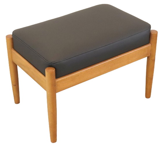 Image 1 of Deense voetenbank reupholstered vintage