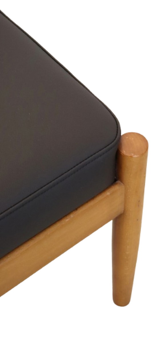 Image 1 of Deense voetenbank reupholstered vintage