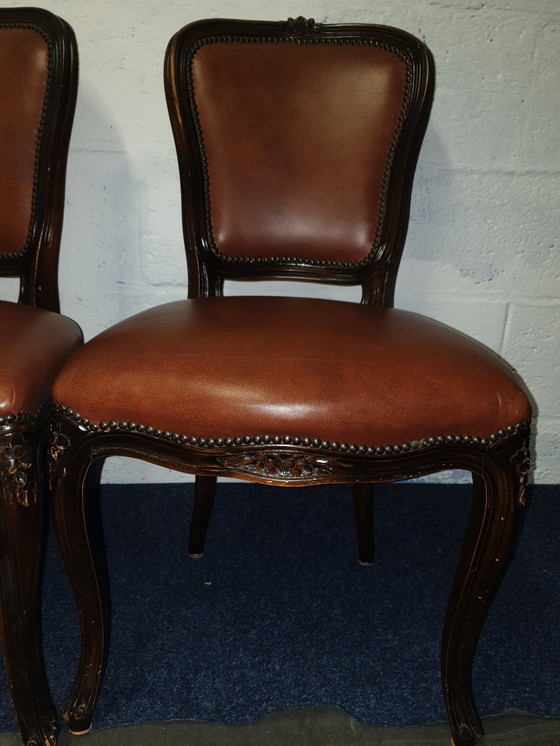 Image 1 of 4 Louie Seize Leder Eetkamer Stoelen 