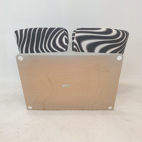 Image 1 of Vintage "Ribbon" stoel met voetenbank in zwarte momentum stof van Pierre Paulin voor Artifort, Frankrijk 1990