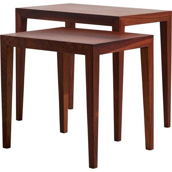 Image 1 of Vintage model 163 palissander nesttafels van Severin Hansen voor Haslev Møbelfabrik